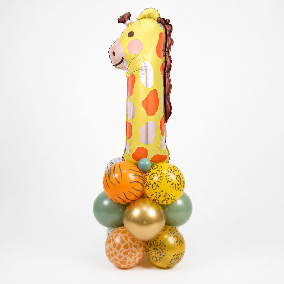 Cute Jungle Animal Number Balloon Column