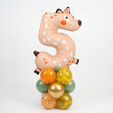 Cute Jungle Animal Number Balloon Column