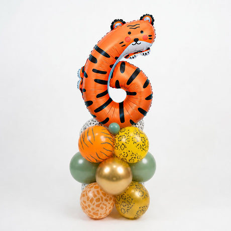 Cute Jungle Animal Number Balloon Column