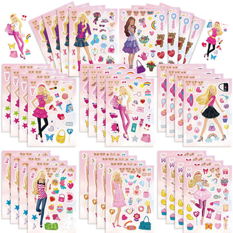 Barbie Doll Make a Face Activity Sticker Sheets (12pc)