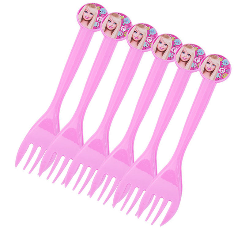 Barbie Doll Plastic Forks 6pc