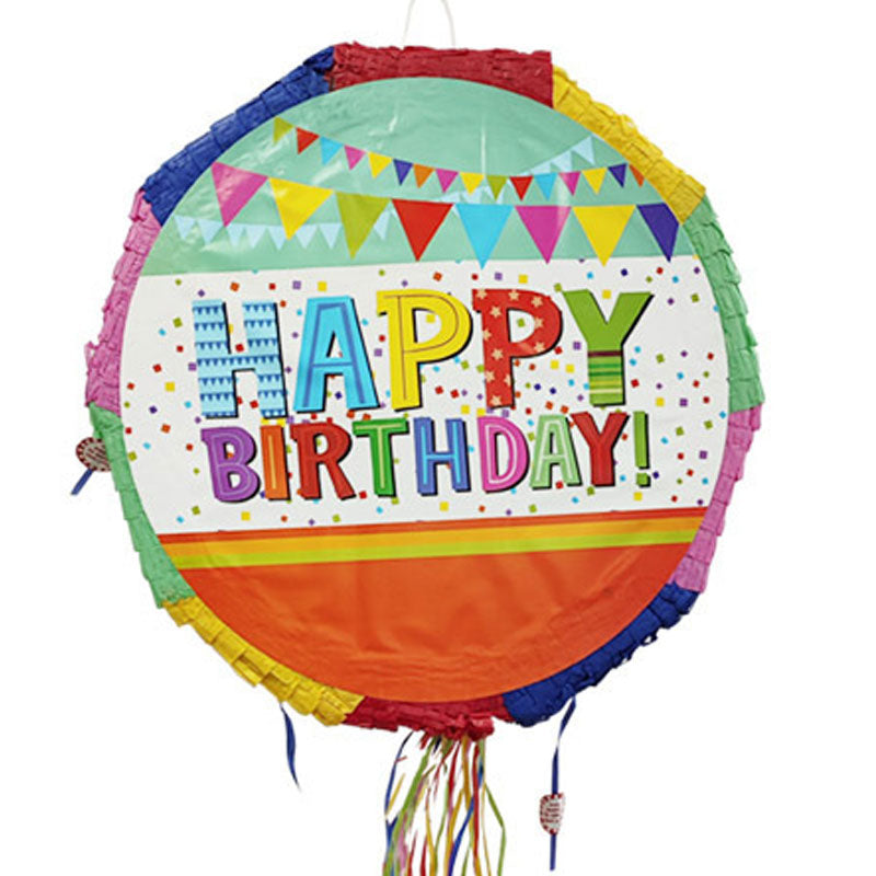 Happy Birthday Party Round Pinata