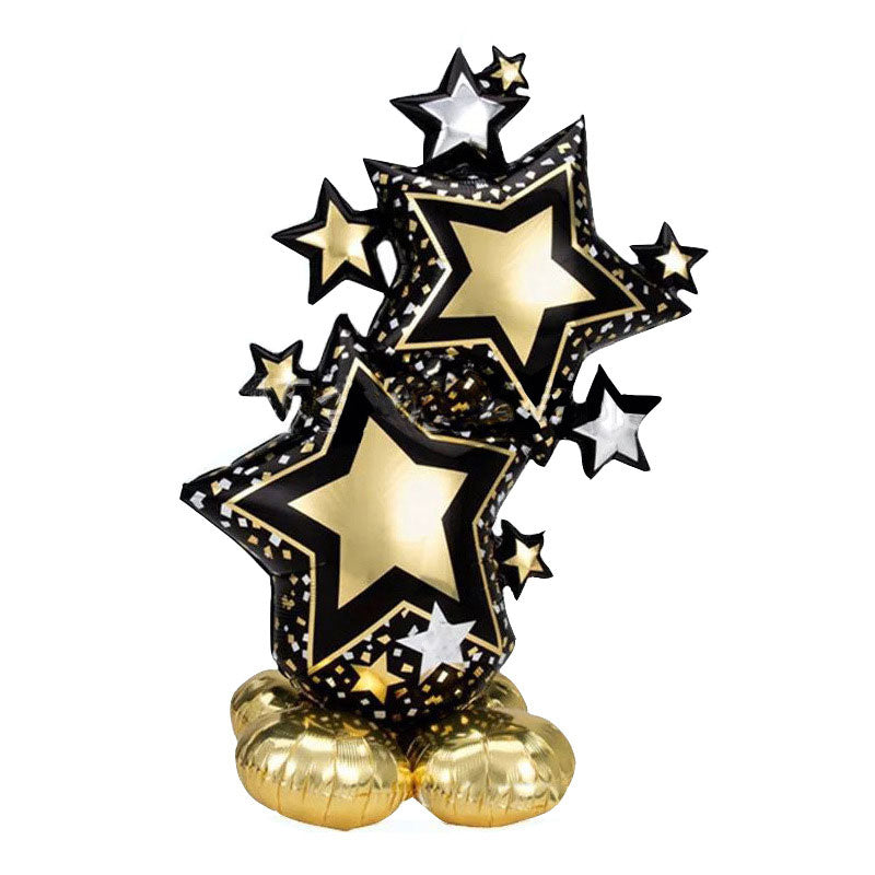 Decorative star-shaped object with gold accents on a white background