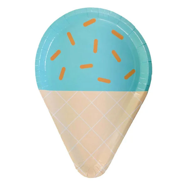 Ice Cream Cone Blue Party Plates