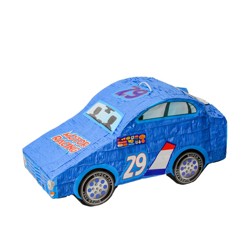 Blue Racing Car Shaped Pinata
