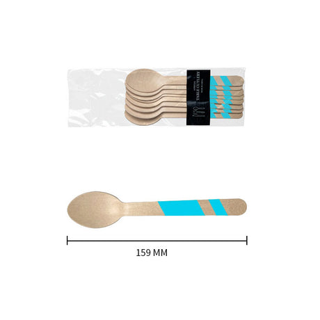 Wooden Disposable Party Spoons (Blue)