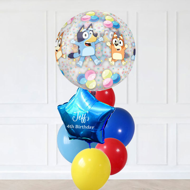 Bluey & Bingo Orbz Customised Star Latex Balloon Bouquet