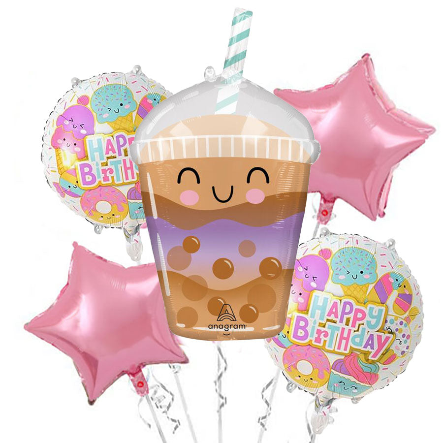 Boba Tea Sweet Birthday Balloon Bouquet