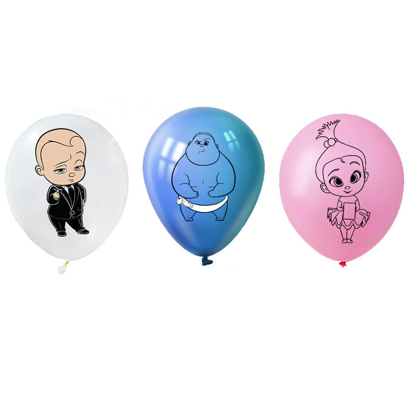 11" Boss Baby Latex Balloons will be floatig at the birthday party when we fill with helium.