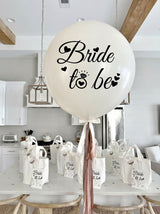 Customised 36" White Bride To Be Latex Balloon with Tassels