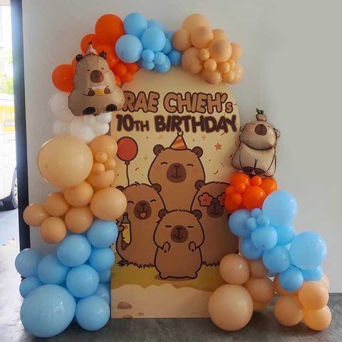 Home Capybara Balloon Garland Backdrop Set Up Package