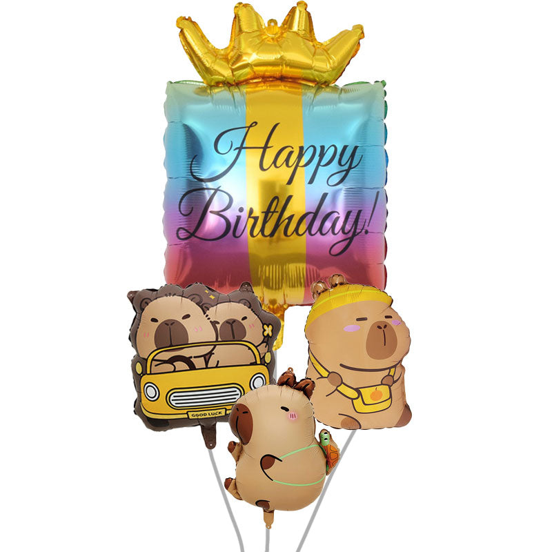 Happy Birthday Gift Capybara Balloon Bouquet