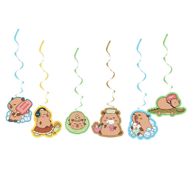 Capybara Party Swirl decoration