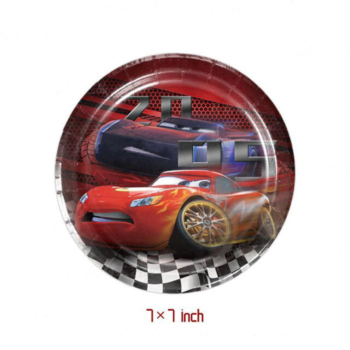Cool Cars World party plates featuring Lightning McQueen
