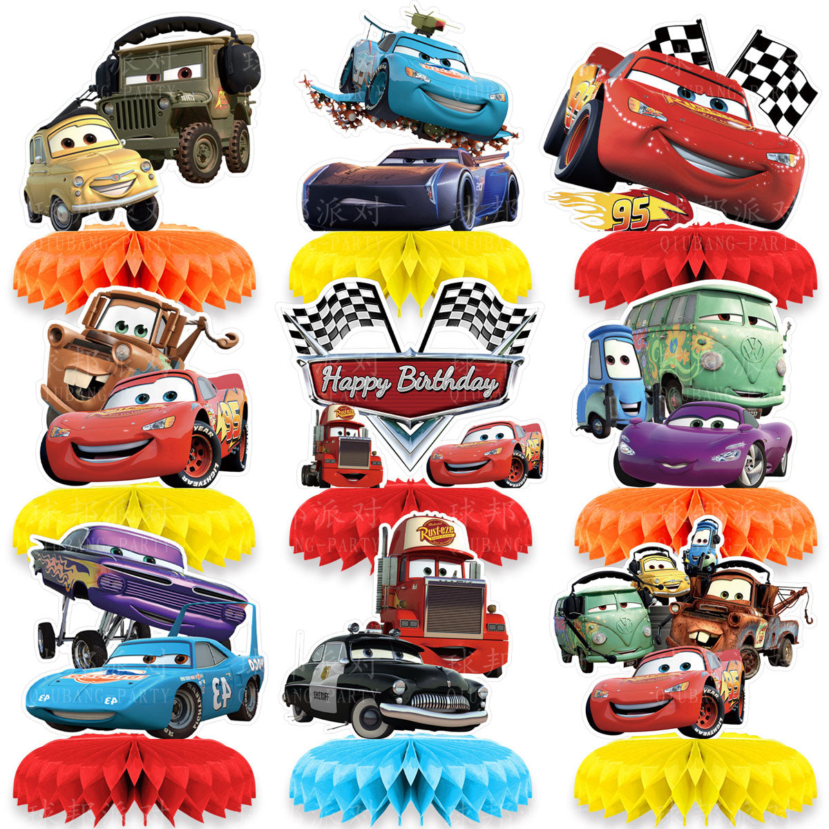 Cars Table Decorating Kit to decorate your dessert table for a marvellous birthday party!