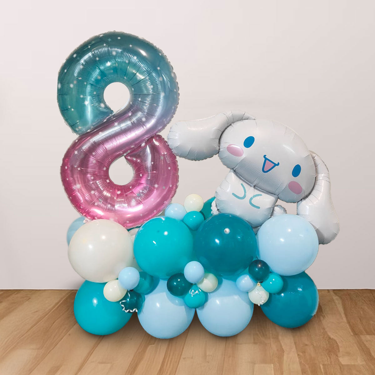 Cinnamoroll Number Balloon Cluster Stand in Macaron Colours