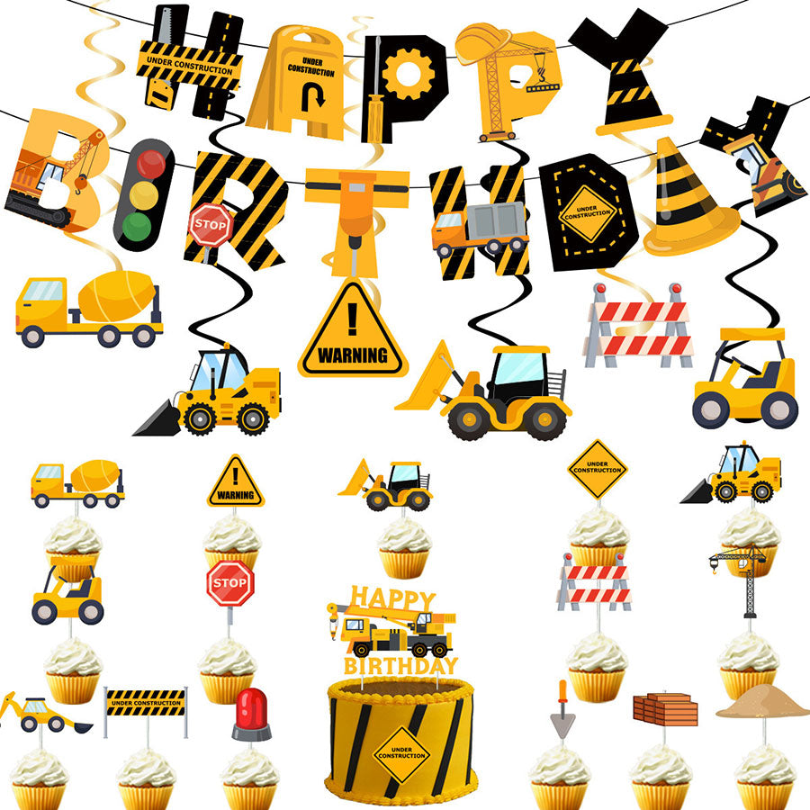 Construction Truck Birthday Party Kit
