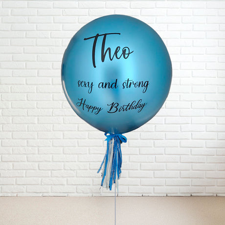 Customised Chrome Blue Balloon.
