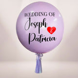 Customised 36" Macaon Lilac Wedding Latex Balloon with Tassels