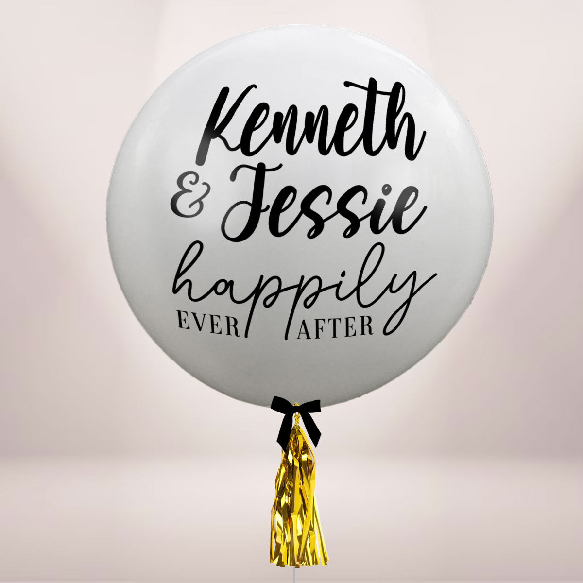 Romantic White Balloon custom to your special wedding message for the newly weds.
