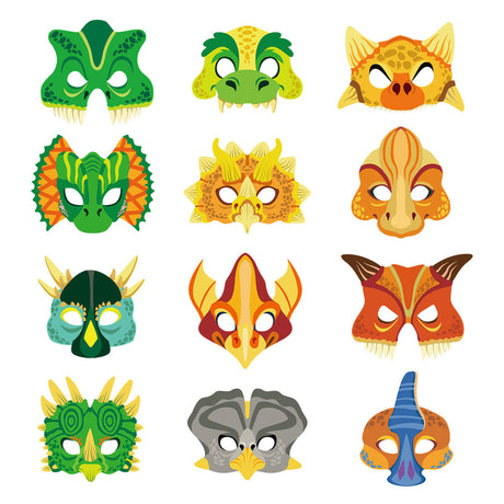 Dinosaur Party Half Face Masks