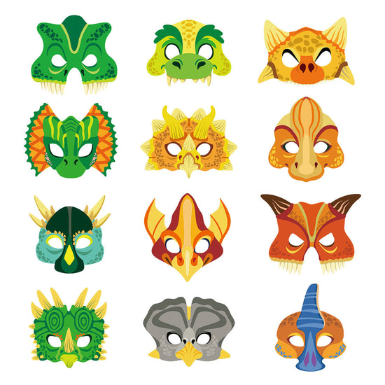 Dinosaur Party Half Face Masks