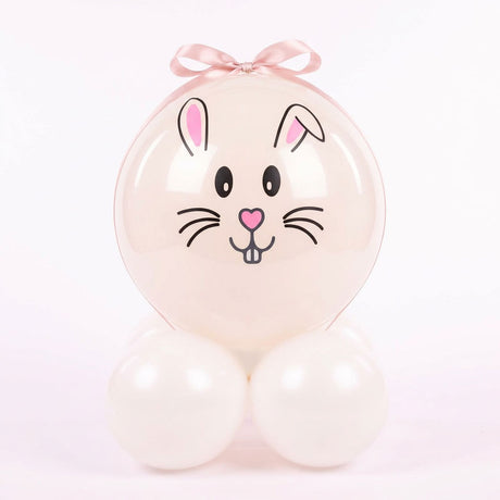 Balloon with a rabbit face design on a white background