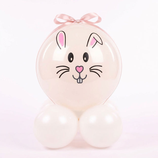 Balloon with a rabbit face design on a white background