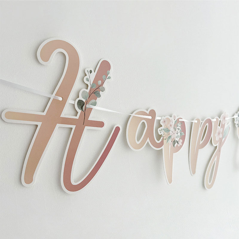 Floral Happy Birthday Letter Bunting