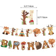 Woodland forest animals are out to greet a special happy birthday in this adorable banner.