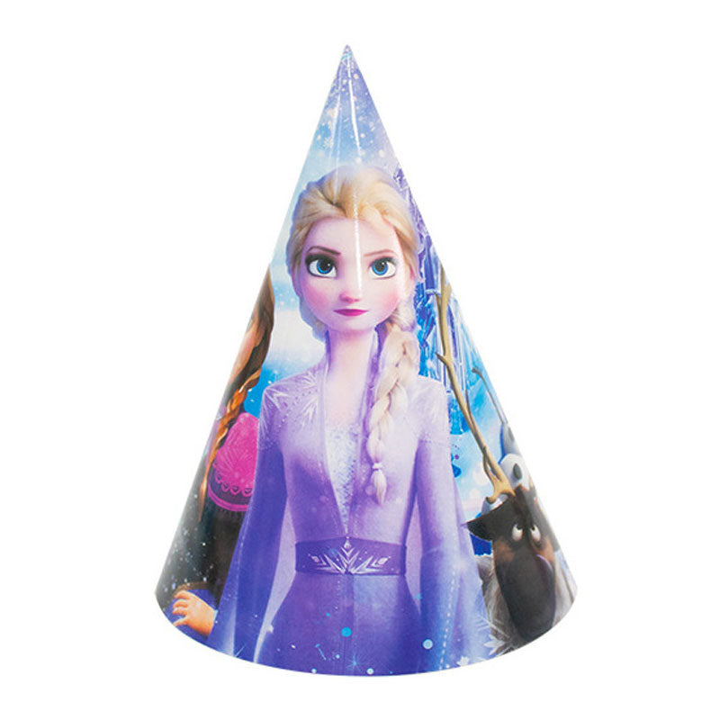 Frozen cone hats for the guest to dress up and get into party mood and celebrate the fun birthday!