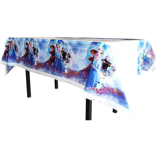 Get this pretty Frozen table cover to decorate your cake table and take some memorable photos for your party event!&nbsp;