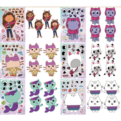 Gabby Doll House Make a Face Activity Sticker Sheets (12pc)
