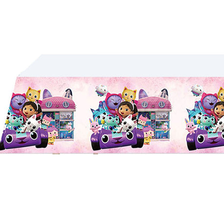 Transform your party into a realm of enchantment with our Gabby Dollhouse Table Cover! Capturing the joy of Gabby's Dollhouse, this table cover boasts captivating designs that set the stage for a magical celebration.