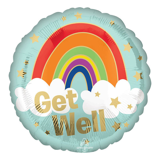 Load image into Gallery viewer, 18&amp;quot; Get Well Golden Rainbow Balloon
