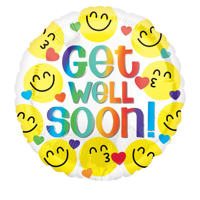 18" Get Well Soon Emoji Balloon