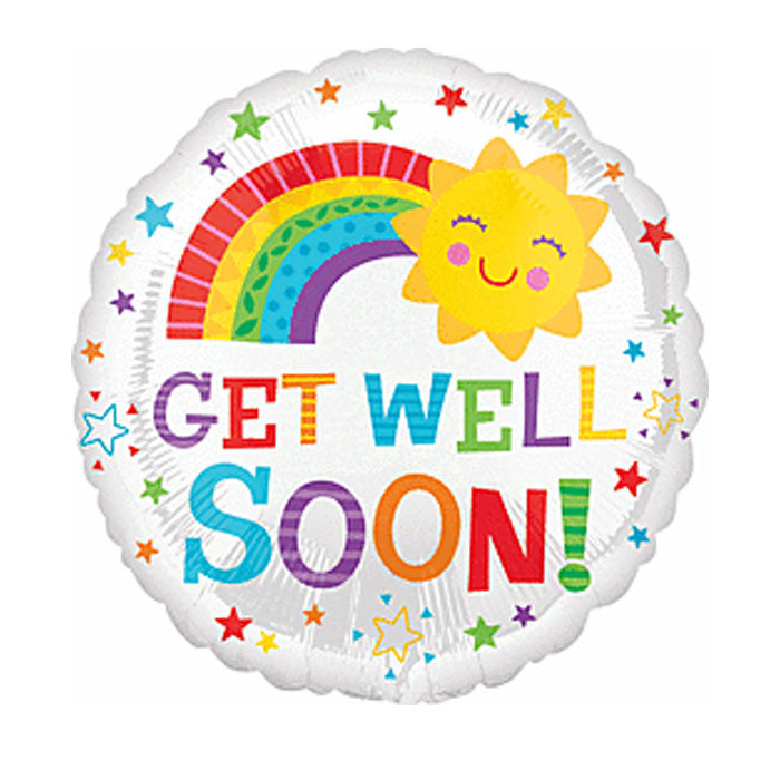 18" Get Well Soon Happy Sun Balloon