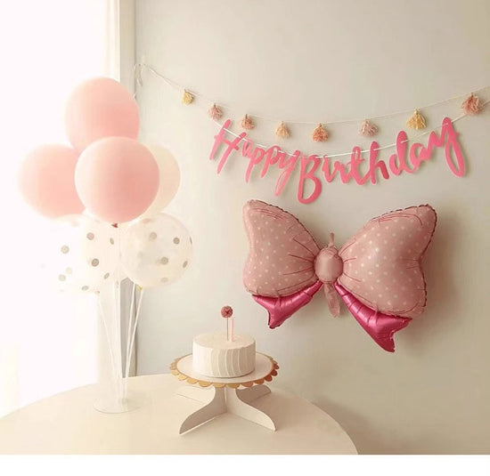 Glitter Rose Pink Happy Birthday Letter Bunting