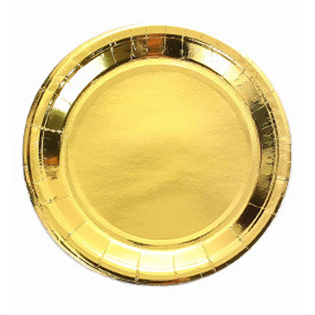 Gold foil party plates.