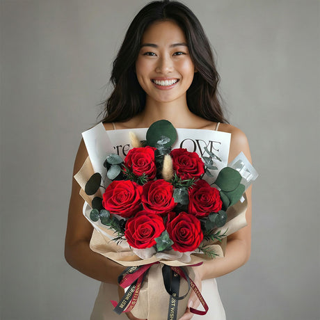 Everlasting Grand Red Rose Preserved Flower Bouquet