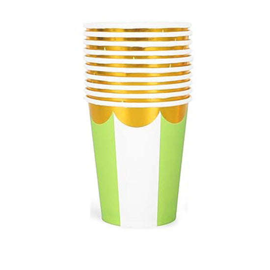 Green stripes party cups
