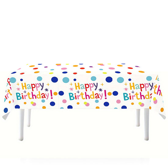 Colourful Dots Happy Birthday Plastic Table Cover