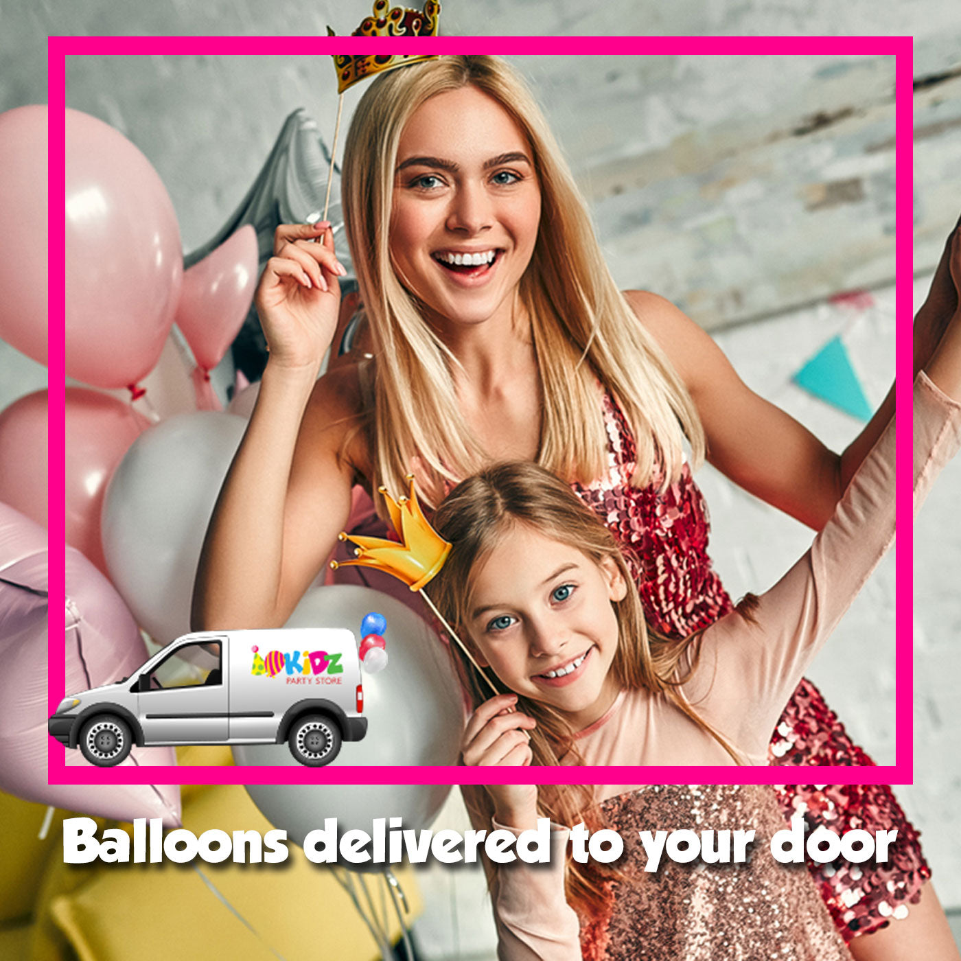 Helium Balloons delivered to your party venue inflated and ready for display!
