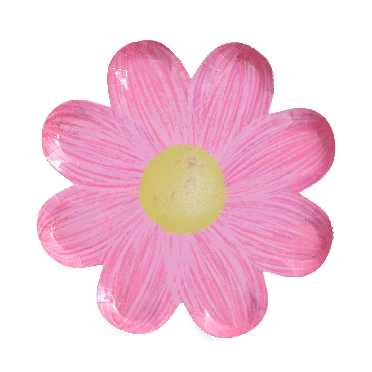 7" Hot Pink Flower Paper Plates (10pc)