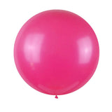 Single pink balloon on a white background