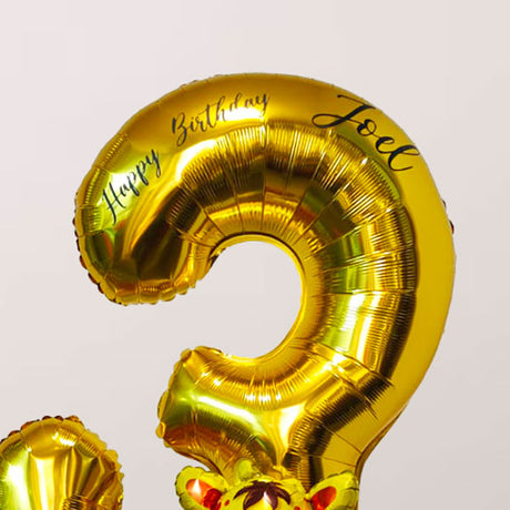 Jungle Number Balloon Column with Custom Name