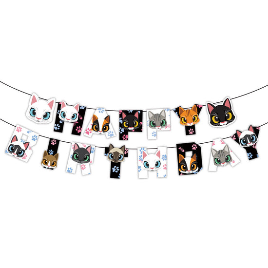 Cat Kittens Happy Birthday Banner