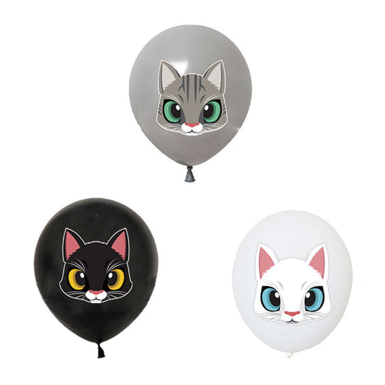 11" Cats & Kittens Assorted Latex Balloons (6pcs)