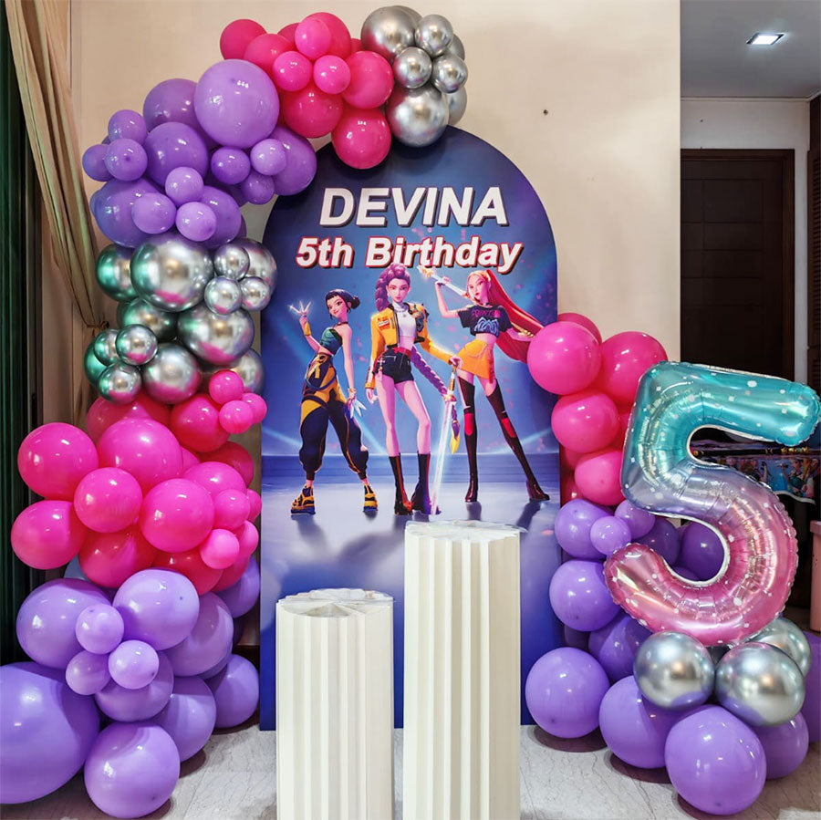 KPOP Demon Hunters Balloon Garland Backdrop Set Up Package
