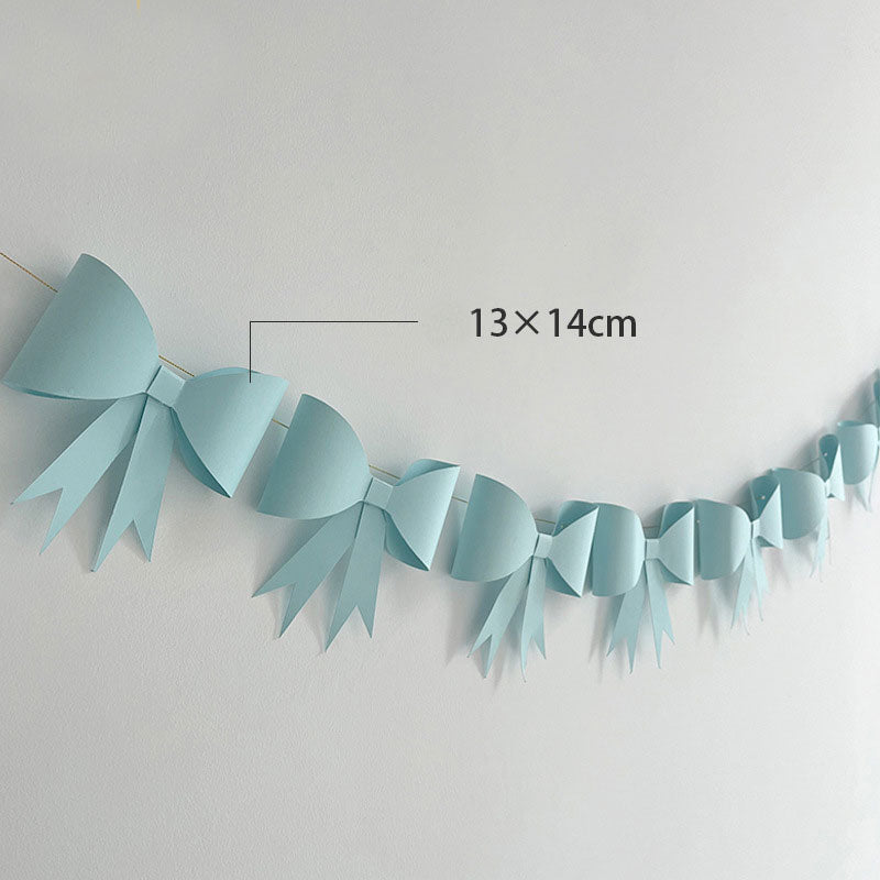 Light Blue Paper Bow Bunting